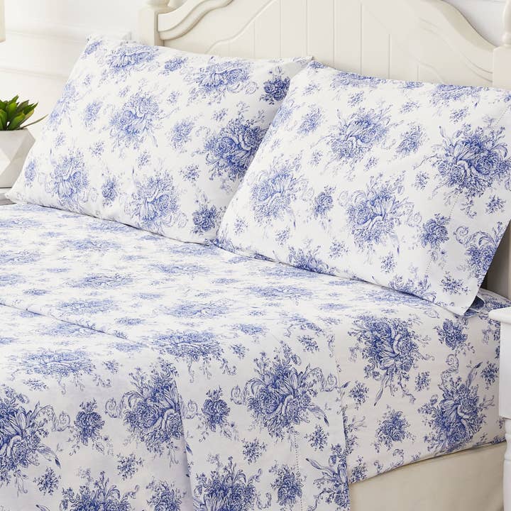 Petit Toile Printed Cotton Percale Sheet Set for wholesale by Mélange Home