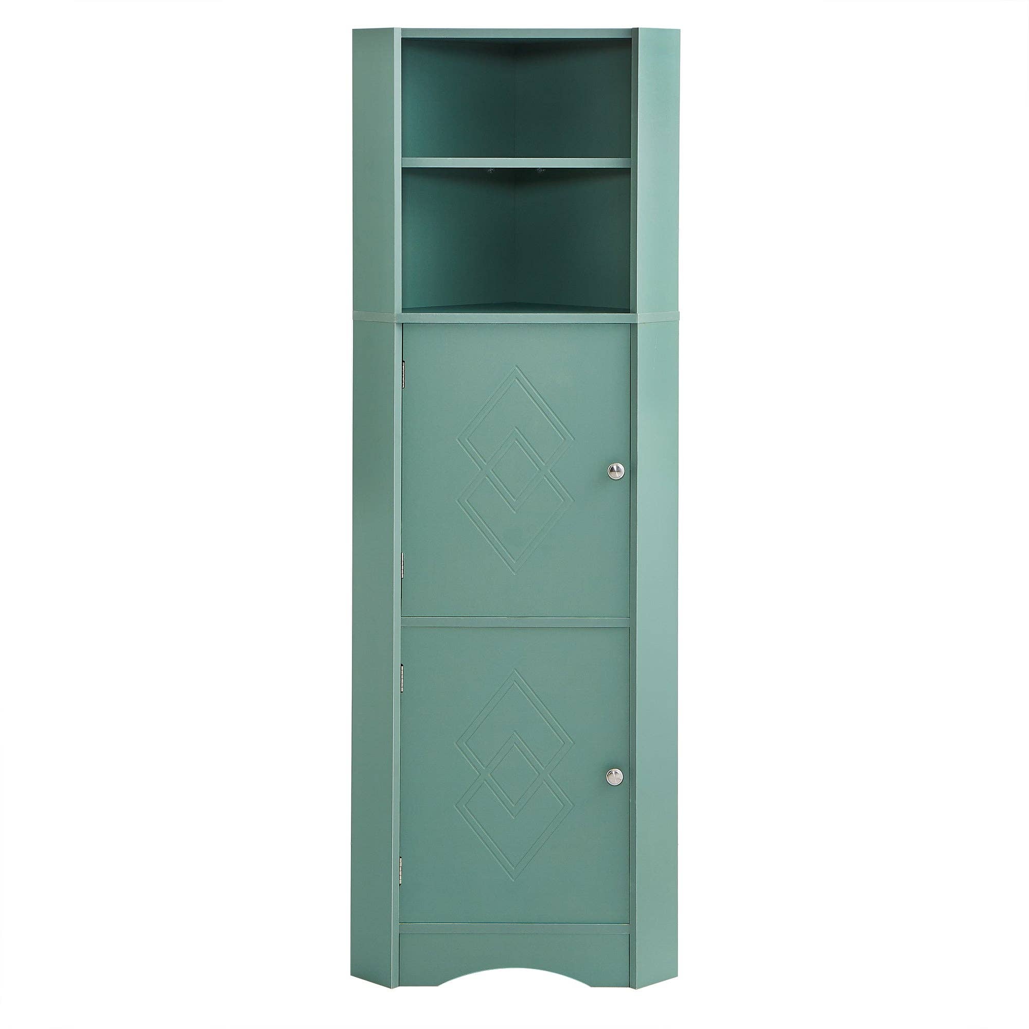 Orange County Decor - Wholesale Cabinet - Tall Bathroom Corner Cabinet, Freestanding Storage Cabinet With Doors And Adjustable Shelves, Mdf Board, Green Green Mdf16