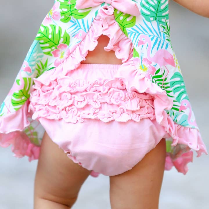 AnnLoren Baby Girls Pink Ruffled Butt Bloomer Easter PrePack for wholesale by AnnLoren