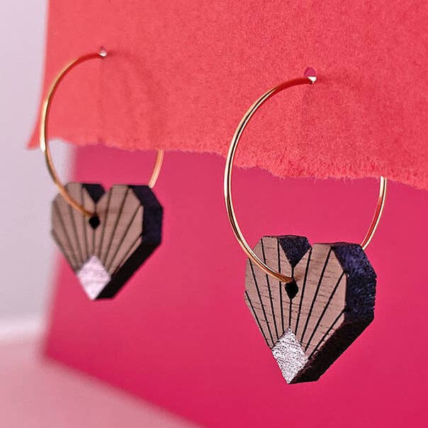 Petit Coeur earrings for wholesale by LES BOIS GRAPHIQUES