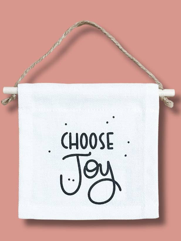 Choose Joy Itty Bitty Canvas Banner Sign for wholesale by Smiles + Heart