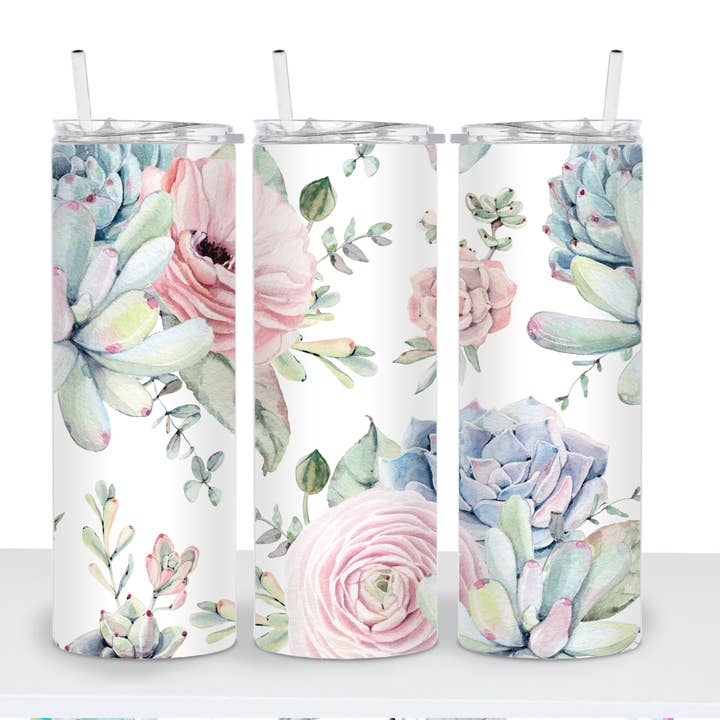 Floral Skinny Tumbler for wholesale by tcbco