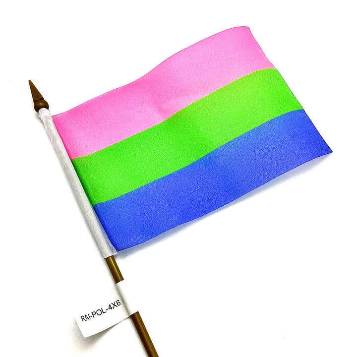The QUILTBAG - Wholesale Flag - Polysexual Pride Flag, Small (4” x 6”)1