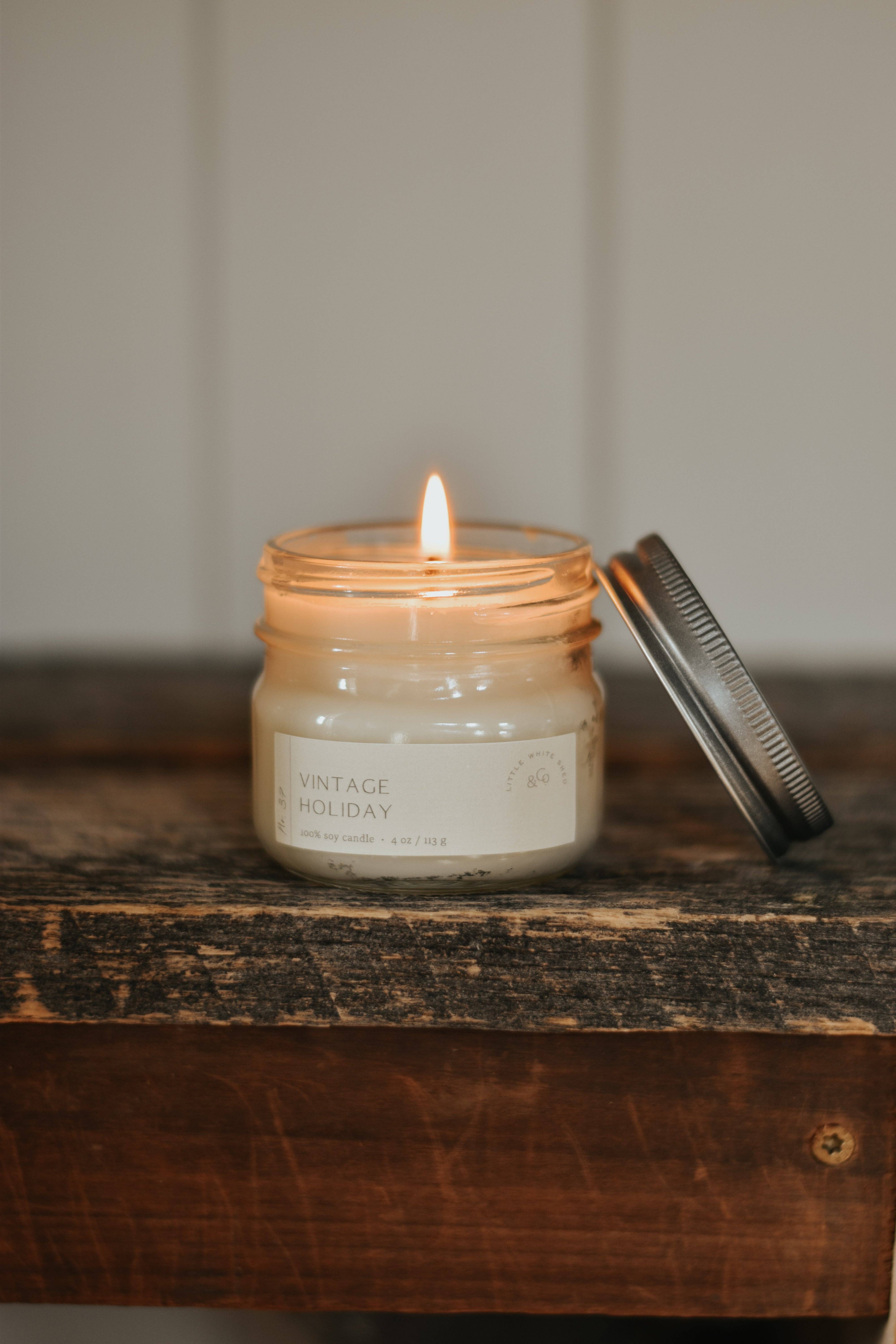 Little White Shed - Wholesale Jar/Filled Candle - Vintage Holiday1