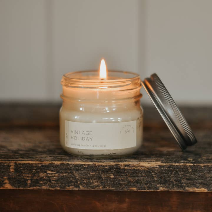Little White Shed - Wholesale Jar/Filled Candle - Vintage Holiday1