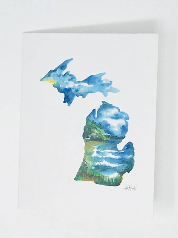 Lake Michigan Grußkarte für den Großhandel von Shelby Kregel Art and Design