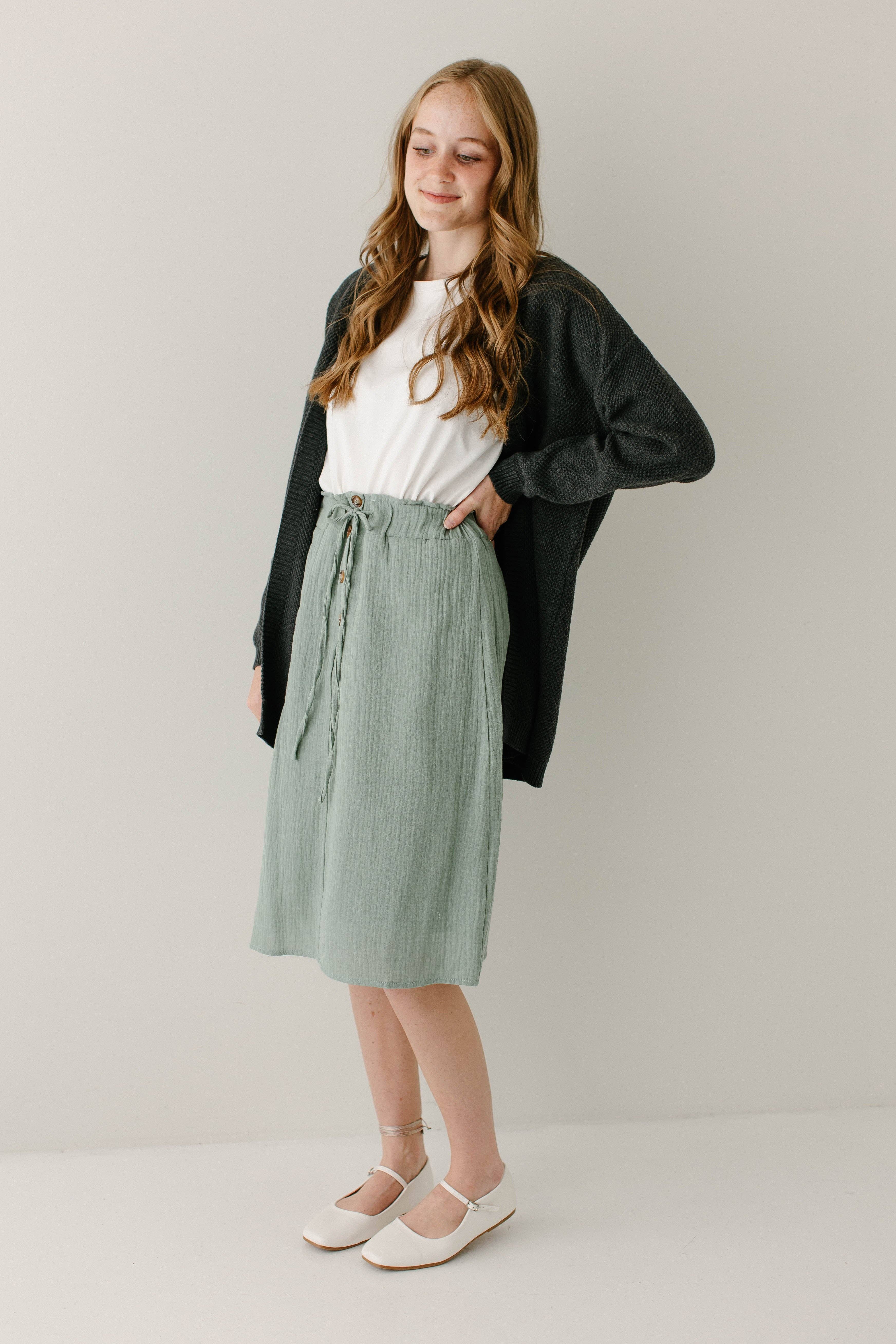 The Main Street Exchange - Wholesale Skirt - Women's - 'Courtney' Paper Bag Waist Cotton Gauze Skirt FINAL SALE18