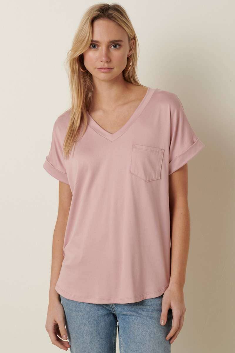 mittoshop – Engroshandel Strikket top - Dame – T9153 - DTY V-HALS MED 1 LOMMEDETALJE DOLMAN STRIKKET TOP43