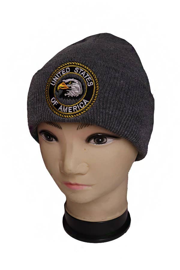 Cap Zone - Venta al por mayor Gorro de lana - Mujer - Gorros largos de acrílico con parches de American Eagle0
