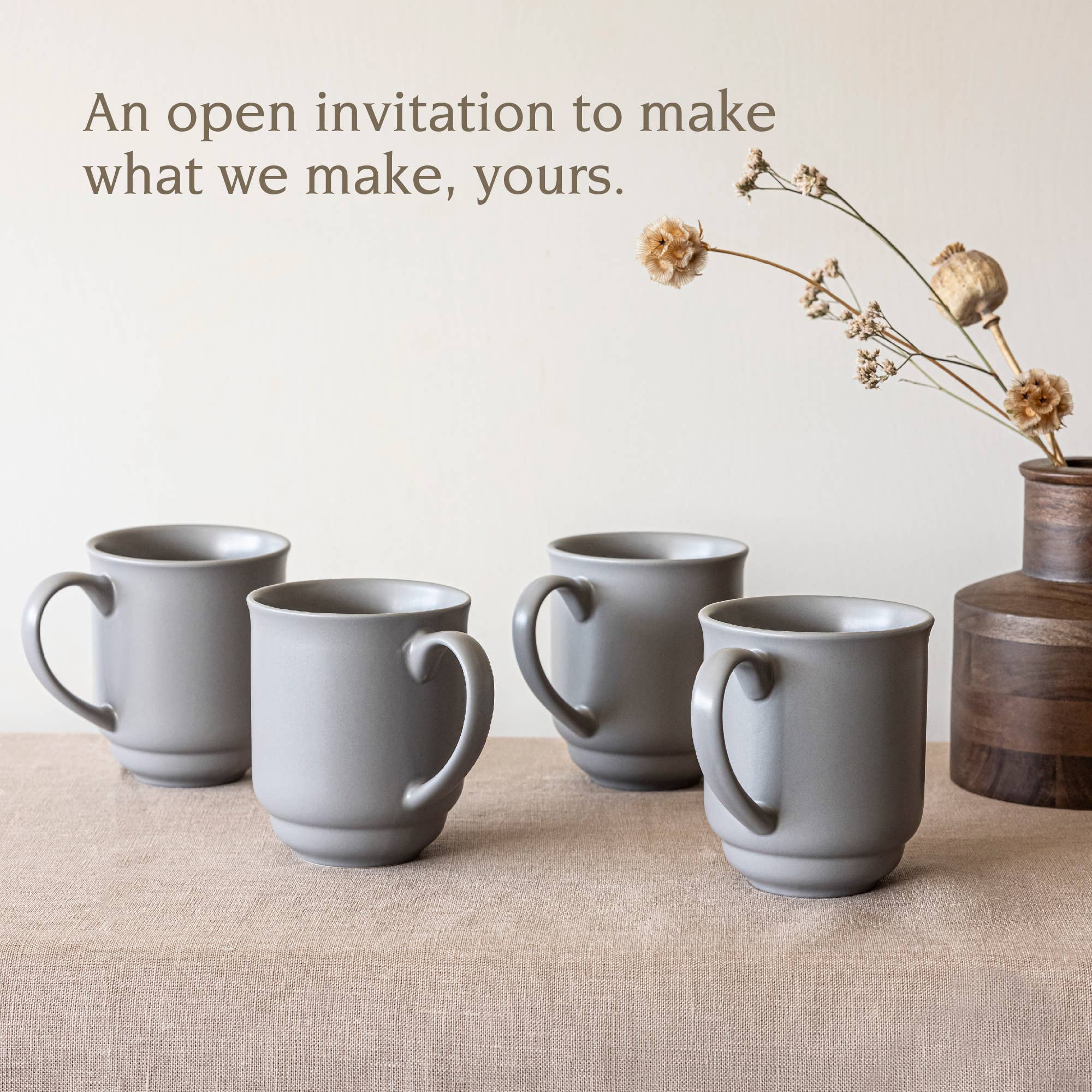 over&back - Wholesale Coffee Mug - Cozy Rimmed Stoneware Mugs – Set of 416