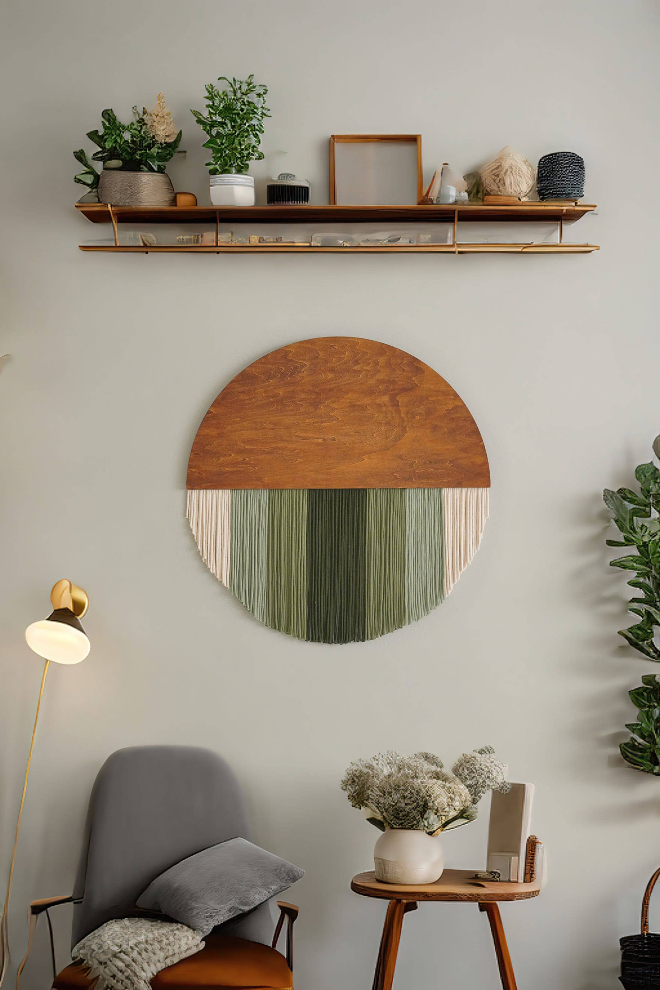 BeanDaikon - Wholesale Wall Accent - Boho Macrame Round Art Wall Hanging V077