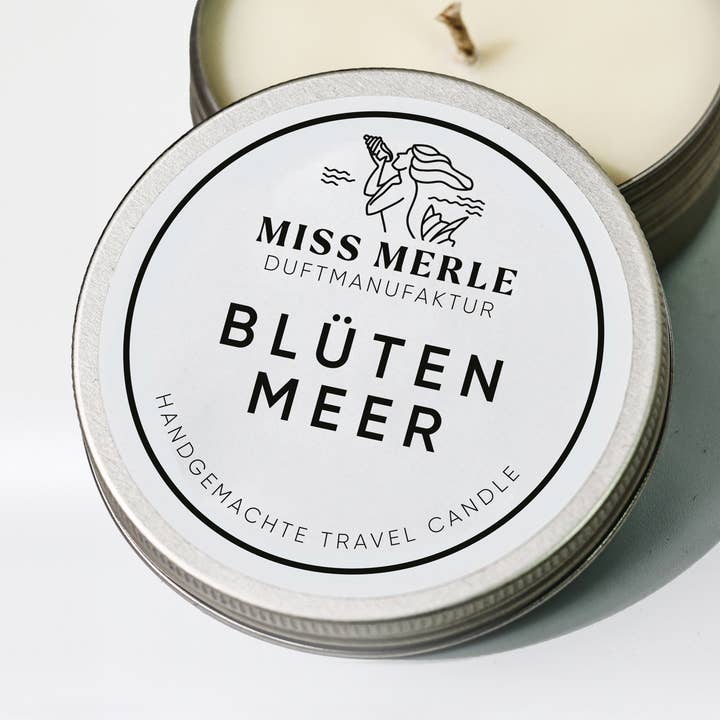 Travel Candle Sea of Blossoms 90g for wholesale by MISS MERLE Duftmanufaktur