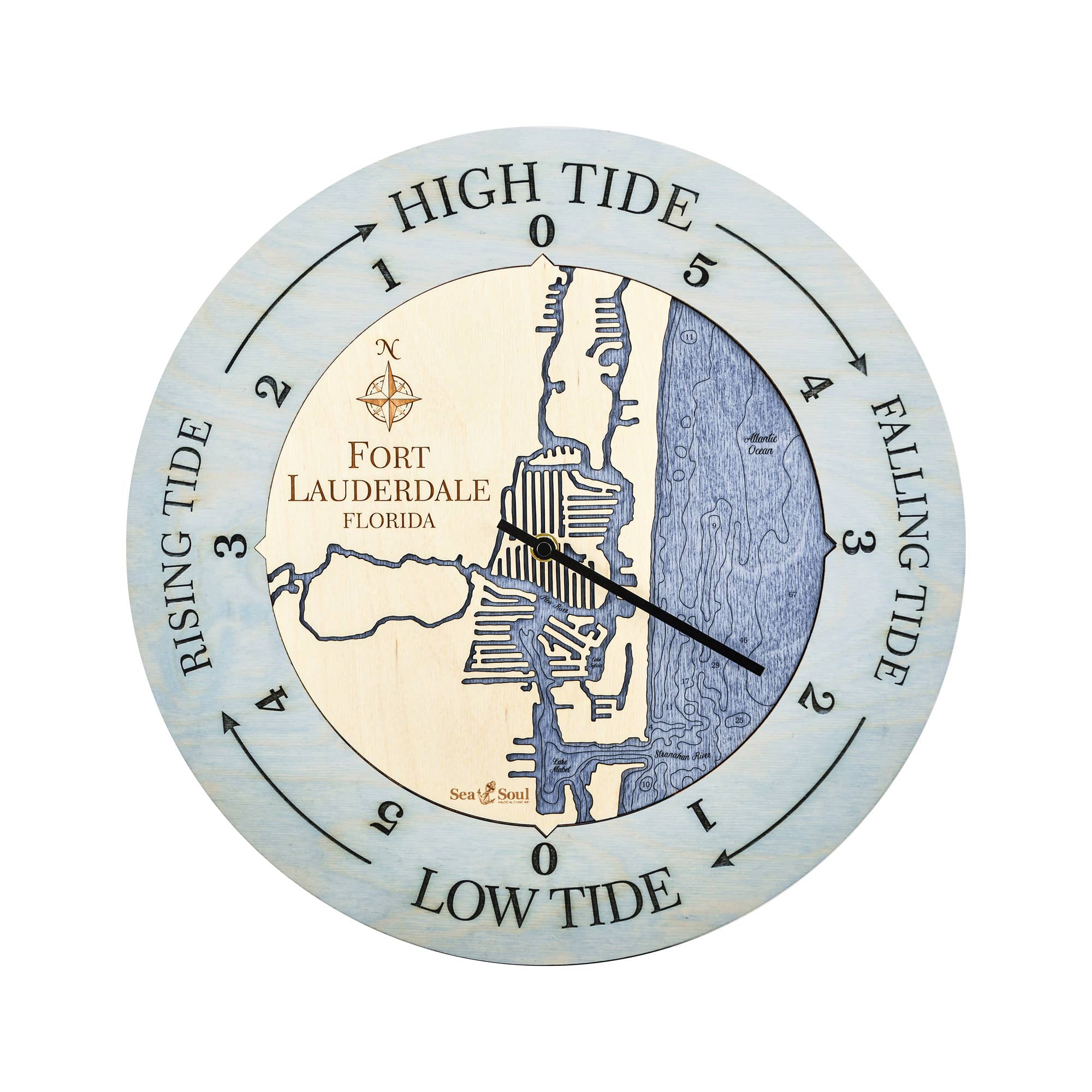Sea & Soul Nautical Chart Art - Wholesale Wall Clock - Florida East Coast Nautical Chart Tide Clock-Many Locations69