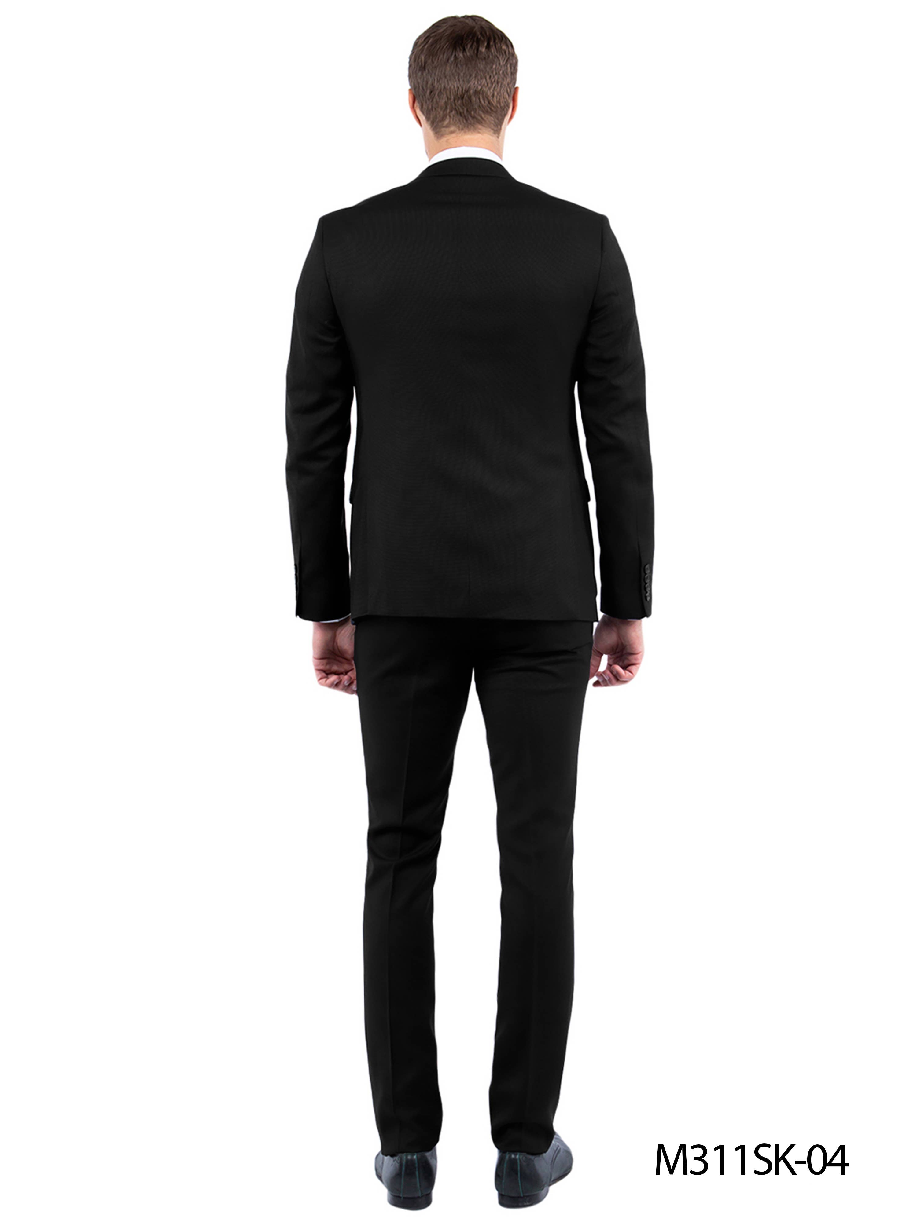 Fashion Mens Suits,3 PC Solid 2 BTN, Black for wholesale on Faire2