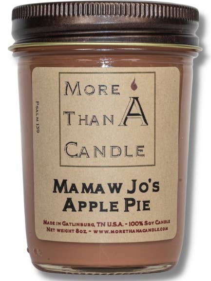 Mamaw Jo’s Apple Pie - 8 oz Jelly Jar for wholesale by More Than Candle