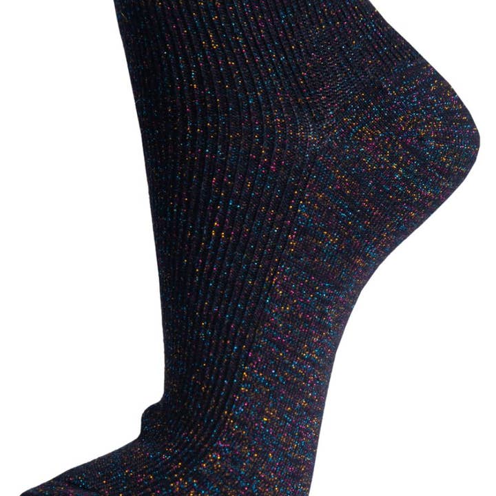 Womens Rainbow Glitter Anklet Trainer Socks Sparkly Shimmer for wholesale by Sock Talk
