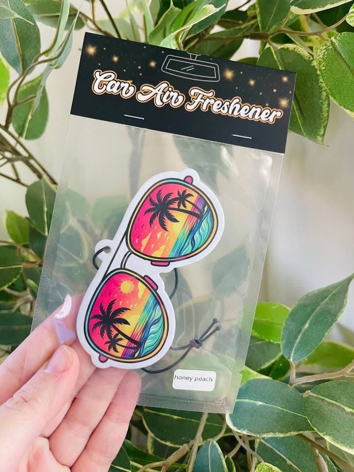 Tropical Sunglasses Air Freshener for wholesale by Scents & Shenanigans Co