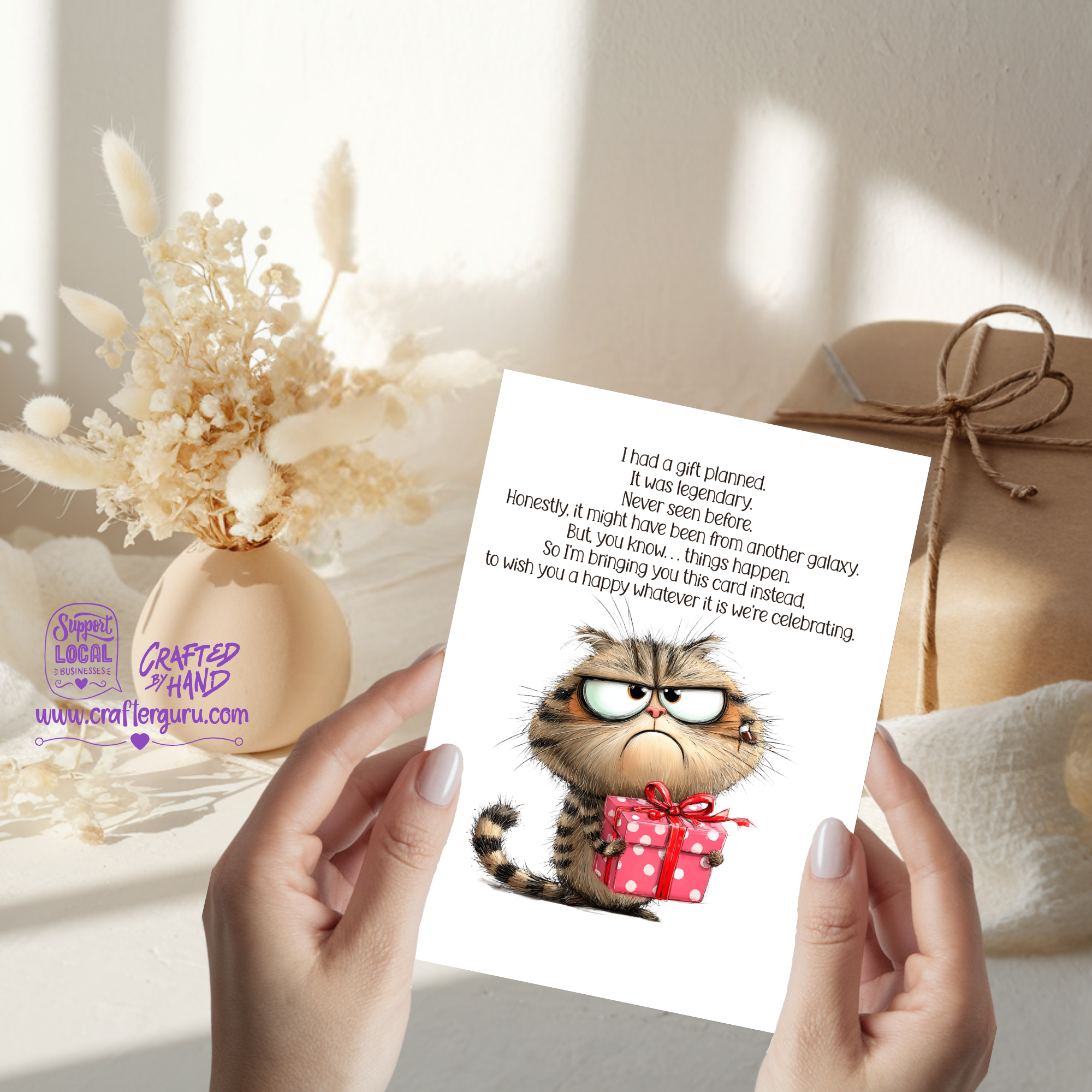 Crafter Guru Shop - Wholesale Birthday Card - “The Legendary Gift That Didn’t Happen” Funny All-Occasion Card VGC-0271