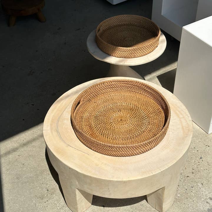 Office Objets - Wholesale Basket - Set of three handcrafted Indonesian wicker baskets in natural rattan (caramel)60