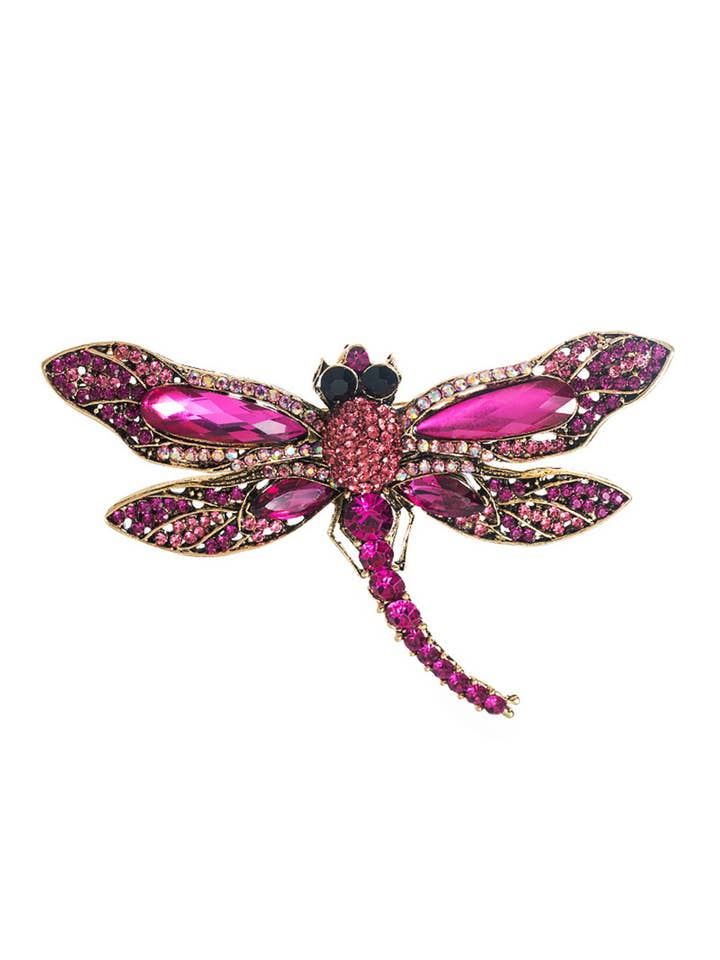 Dragonfly Rhinestone Brooch PA4679 for wholesale by Ole