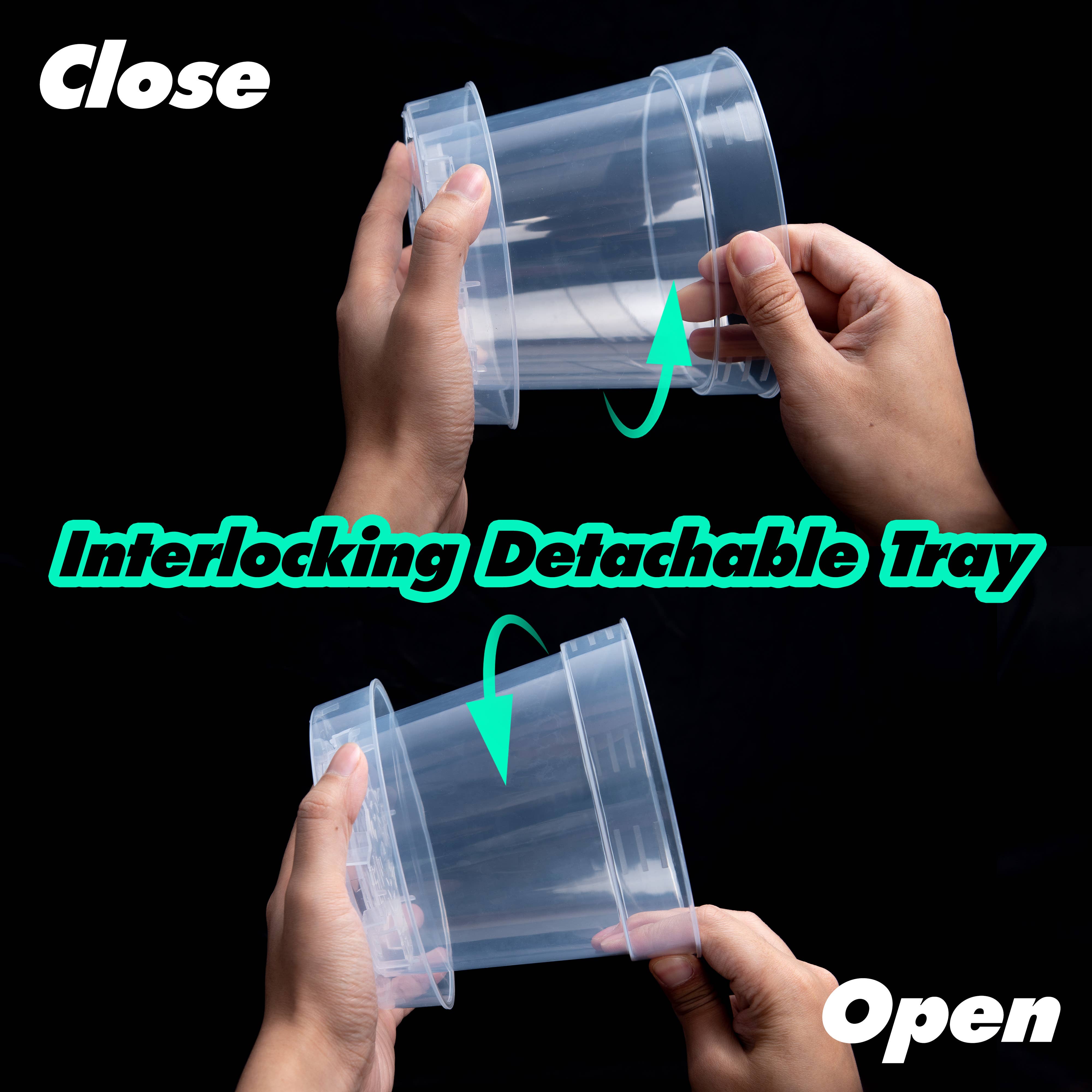 D'VINE DEV - Wholesale Plant Pot - Clear Nursery Pot with an Interlocking Saucer, 6" X 5.5"3