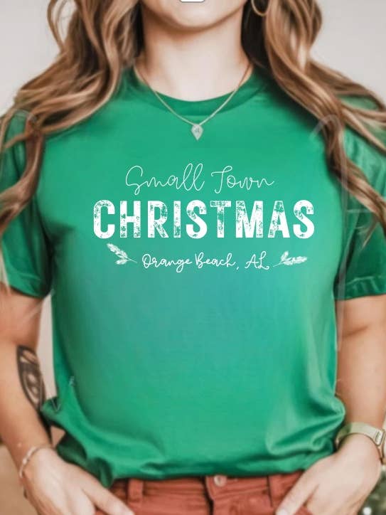 The Ruffled Rhino - Wholesale Screen Printed T-Shirt - Women's - SMALL TOWN CHRISTMAS | CUSTOM 2