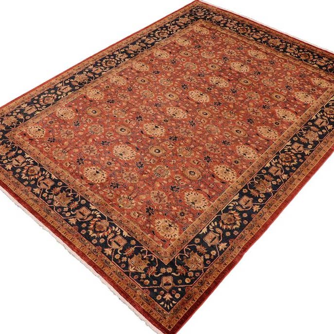 Shabby Chic Ziegler Blanche Red/Blue Wool Rug - 9'2'' x 12'2'' for wholesale by Arshs Fine Rugs