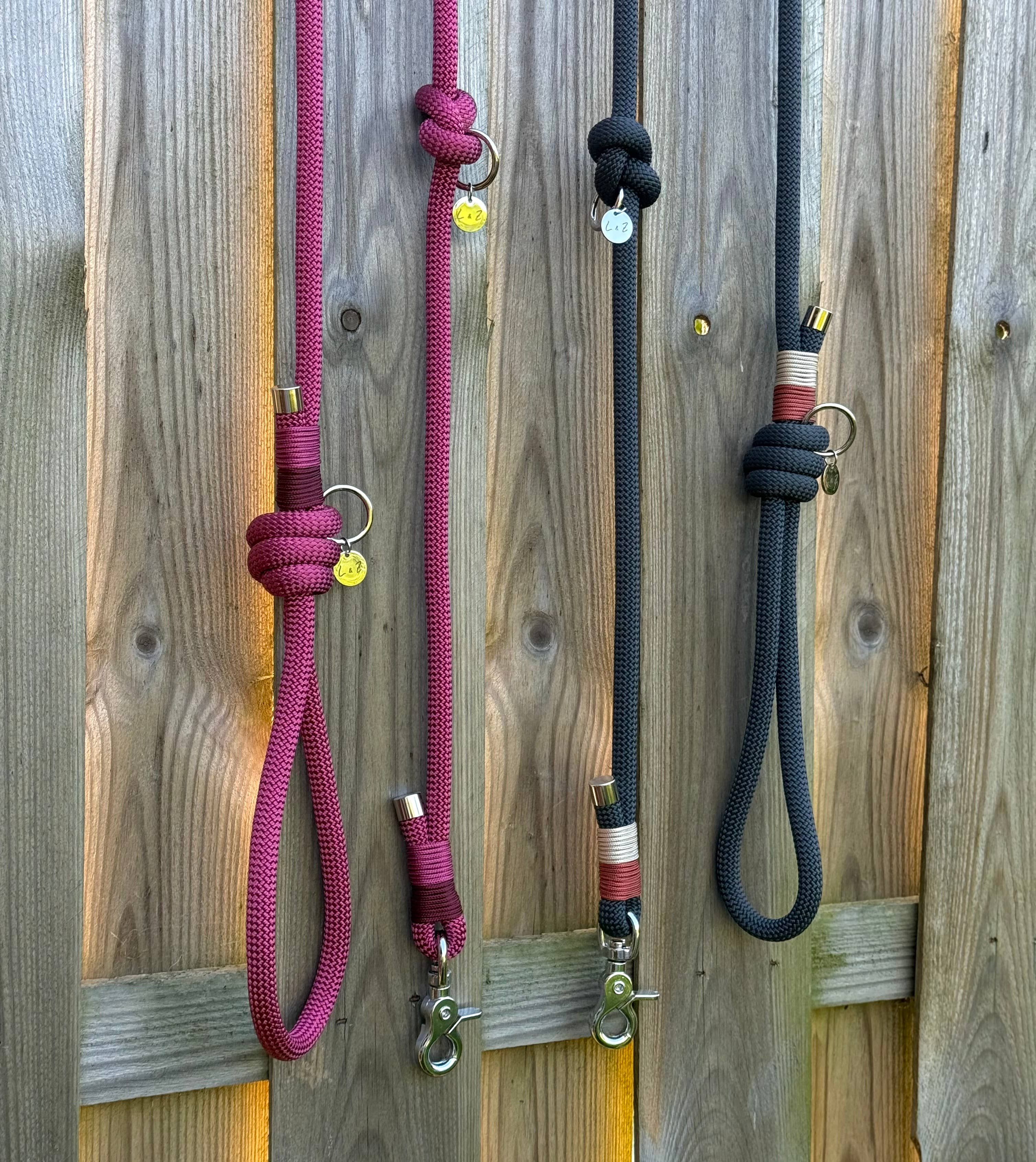 L&Z Dogwear - Wholesale Hondenriem - Hond - Vaste riem van zijdezacht touw QUEBEC Bordeaux – 140 cm2