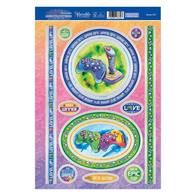 Ecstasy Crafts Distributing – wholesale Craft supplies – Hunkydory Favourites Toppers - Game On!0