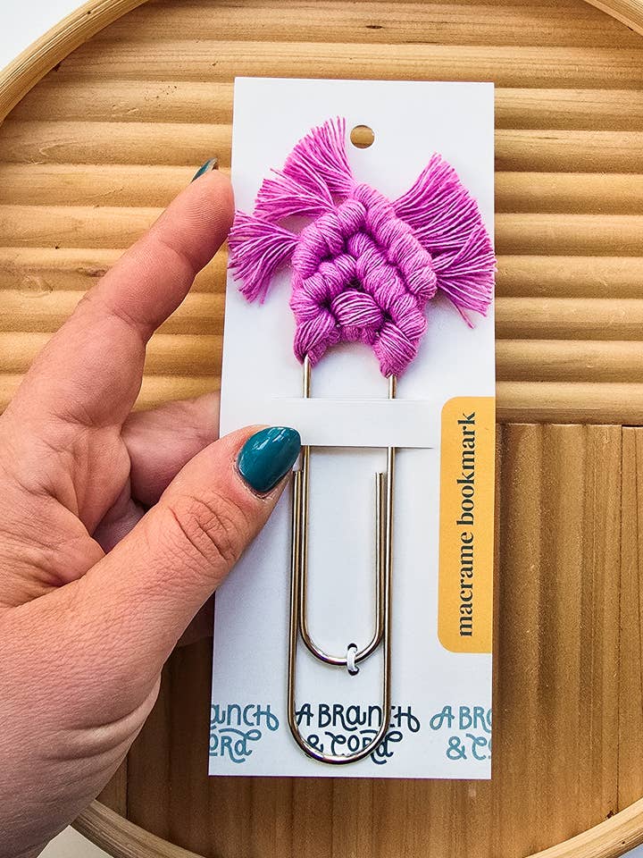 Handmade Macrame Bookmark – Boho Clip for Book Lovers for wholesale by A Branch & Cord