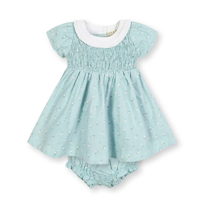 Tea Room Floral Linen Ruffle Collar Dress for wholesale on Faire