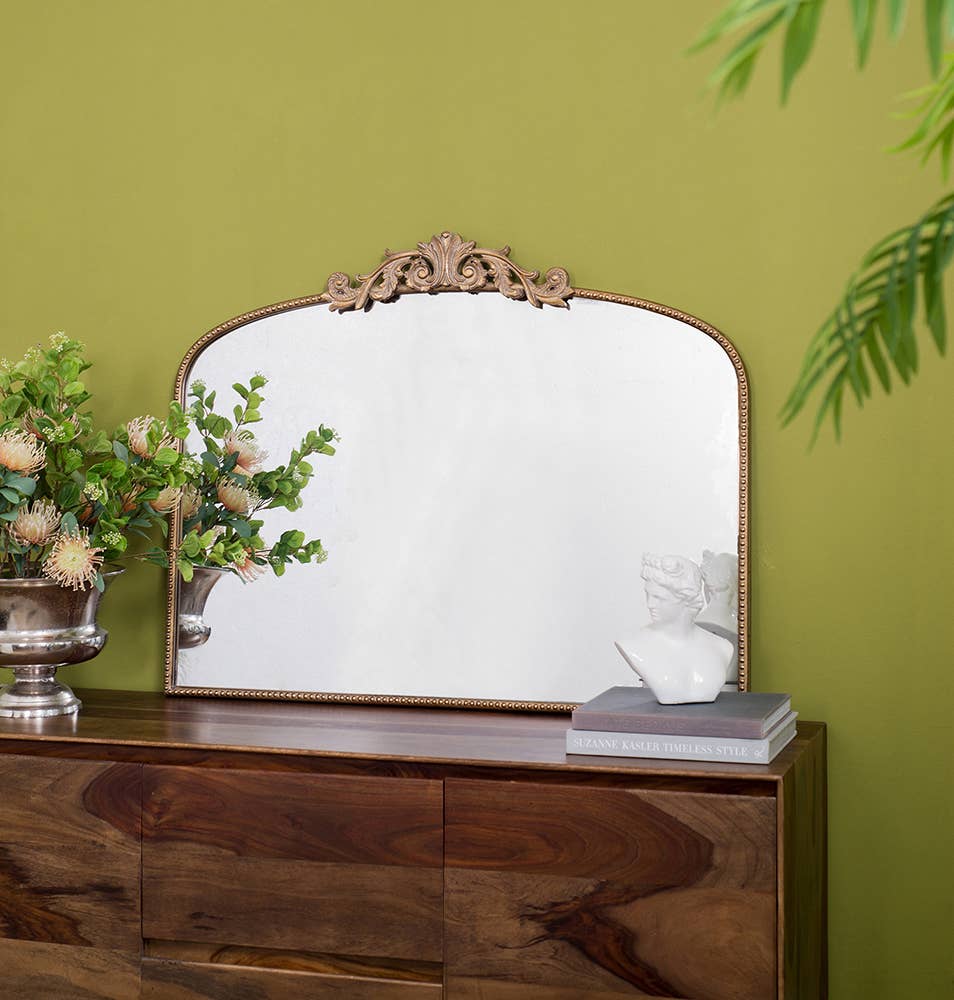 A&B Home Group Inc. – Großhandel Wandspiegel – 40x31" Prunkvoller Goldener Spiegel mit Bogenform6