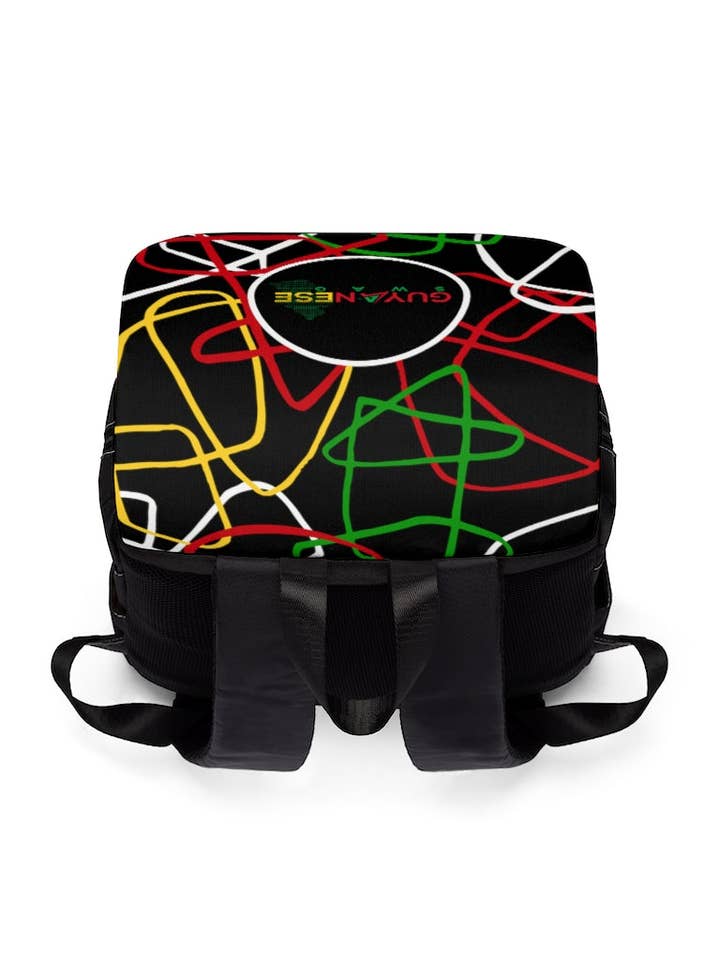 Guyanese Swag Abstract Ice Gold Green Unisex Casual Shoulder Backpack for wholesale by Guyanese Swag