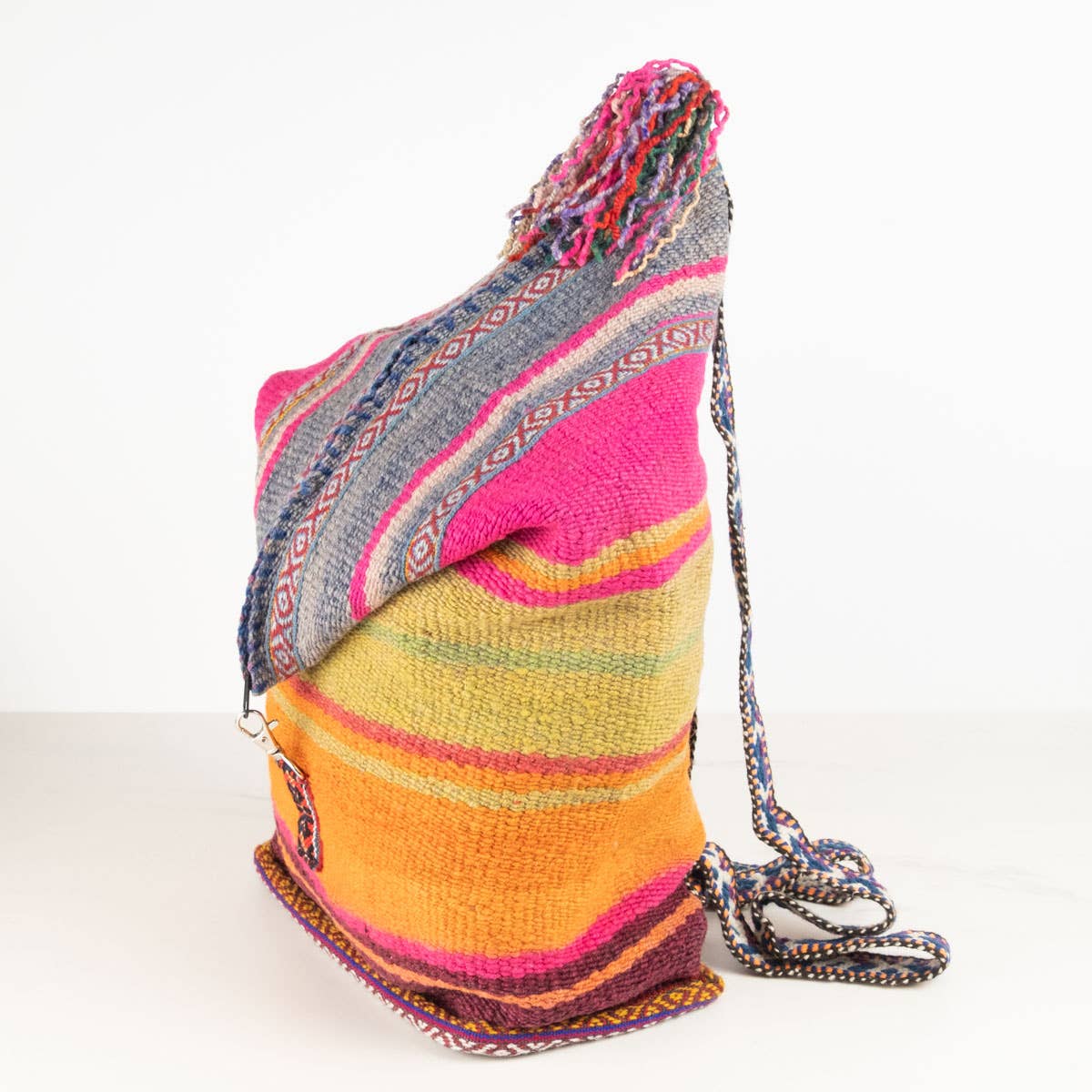 The Winding Road - Wholesale Crossbody Bag - Women's - Handwoven Sling Bag / Backpack with Zip Top from Peru4