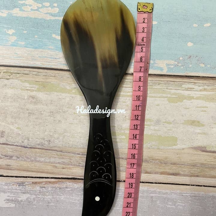 Hala Design - Wholesale Serving utensil - Buffalo Horn Fish Rice Paddle Spoon, Salad Serving7