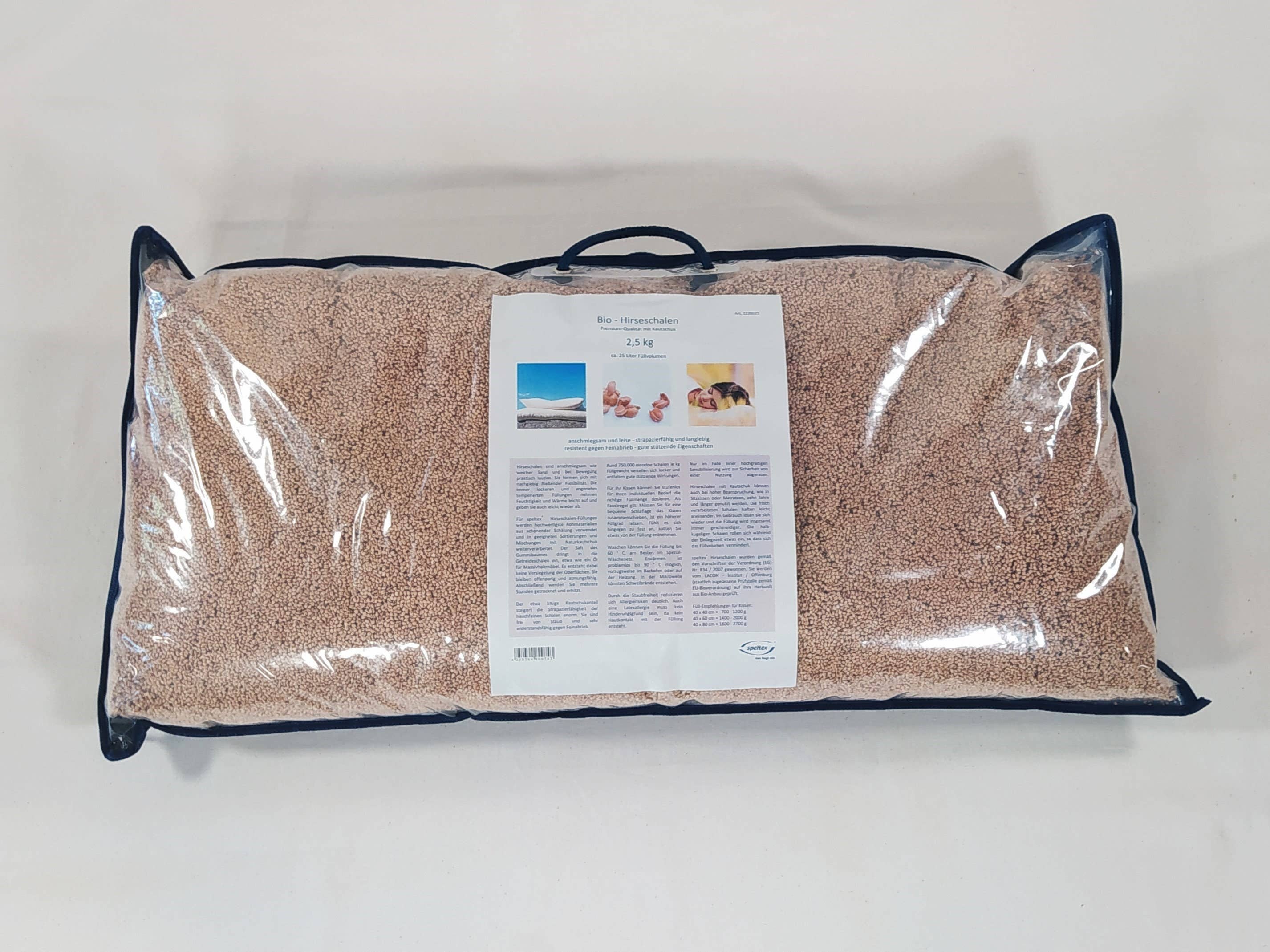 Speltex KG - Wholesale Floor pillow - Millet husks with rubber - 500 g, 2.5 kg, 5 kg, 25 kg1