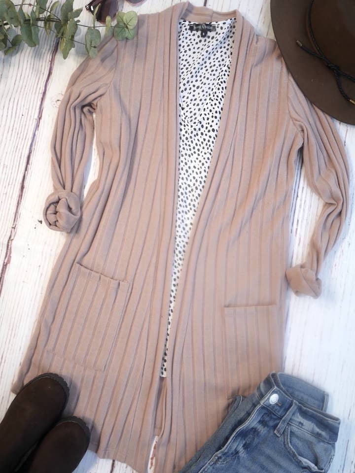 24-Hrs Fashion - Wholesale Cardigan - Women's - Super Soft Ribbed Cardigan with Pockets S-XL0