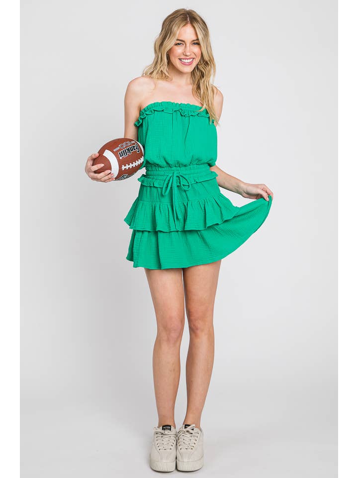 Sewn and Seen - Venta al por mayor Peto - Mujer - MAMELUCO CON VOLANTES DE GASA DE ALGODÓN LAVADO7