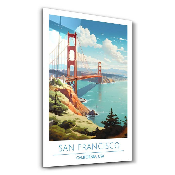 San Francisco-California USA-Travel Posters | Glass Wall Art for wholesale by Artdesigna KG