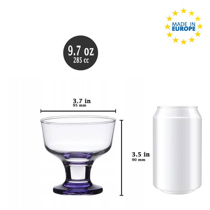 Hakan – Engroshandel Skål – Destina Farverigt glasisskål sæt med 6, dessertkopper3