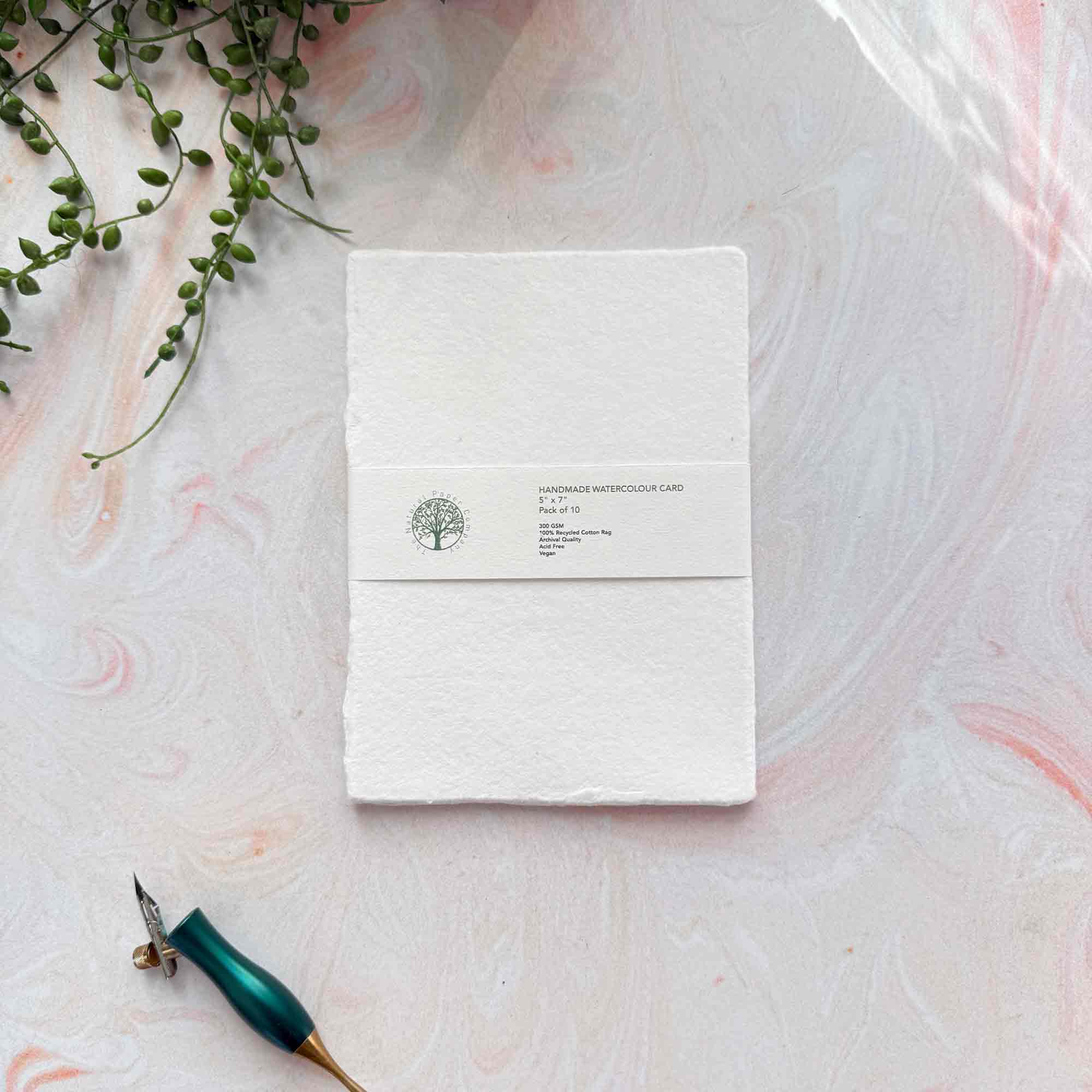 The Natural Paper Company - Venta al por mayor Papel para pintar - Papel de Acuarela - Blanco | Paquetes de Papel de Algodón Hecho a Mano2