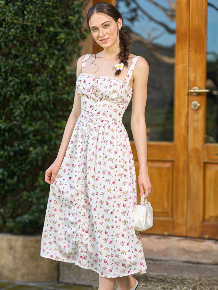 RP2284 - Cottage Charm Floral Midi Sundress for wholesale by ROSIE POSIE