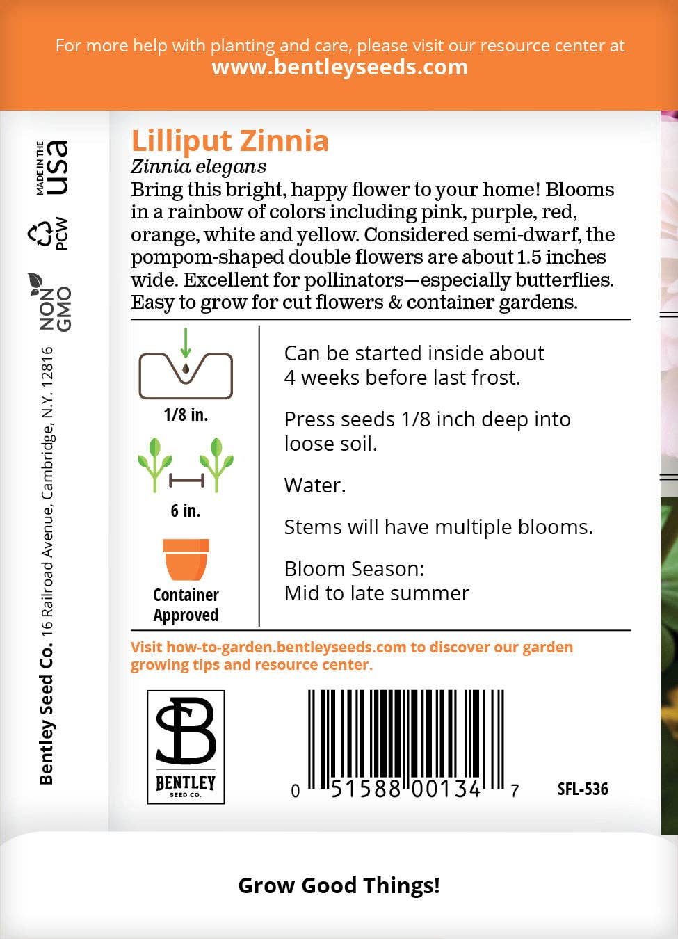 Bentley Seed Co. - Wholesale Plant Seeds - Zinnia, Lilliput Seed Packets1