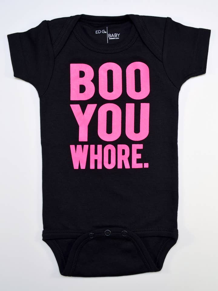 Boo You Whore Bodysuit for wholesale by Ed G Baby