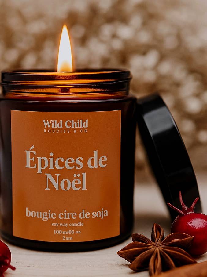 “Christmas spices” Christmas candle - Vegetable wax - 25h for wholesale by WILD CHILD Bougies & Co