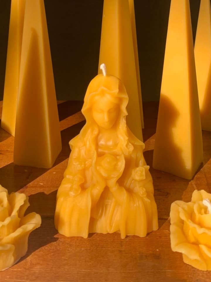 100% Beeswax Candle - Sacred Blooming Mother for wholesale by Buzz In The Hills