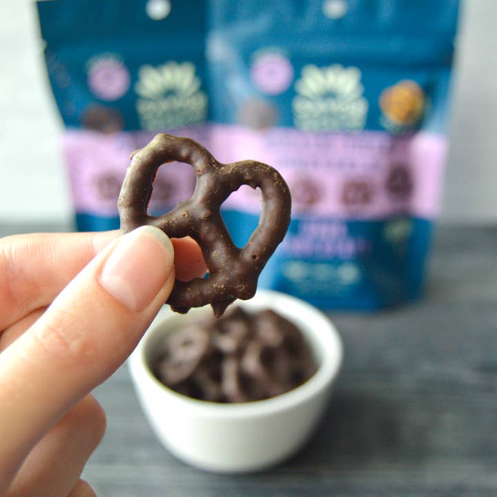 Savor by Suzie - Wholesale Pretzels - Dark Chocolate Grain Free Pretzels