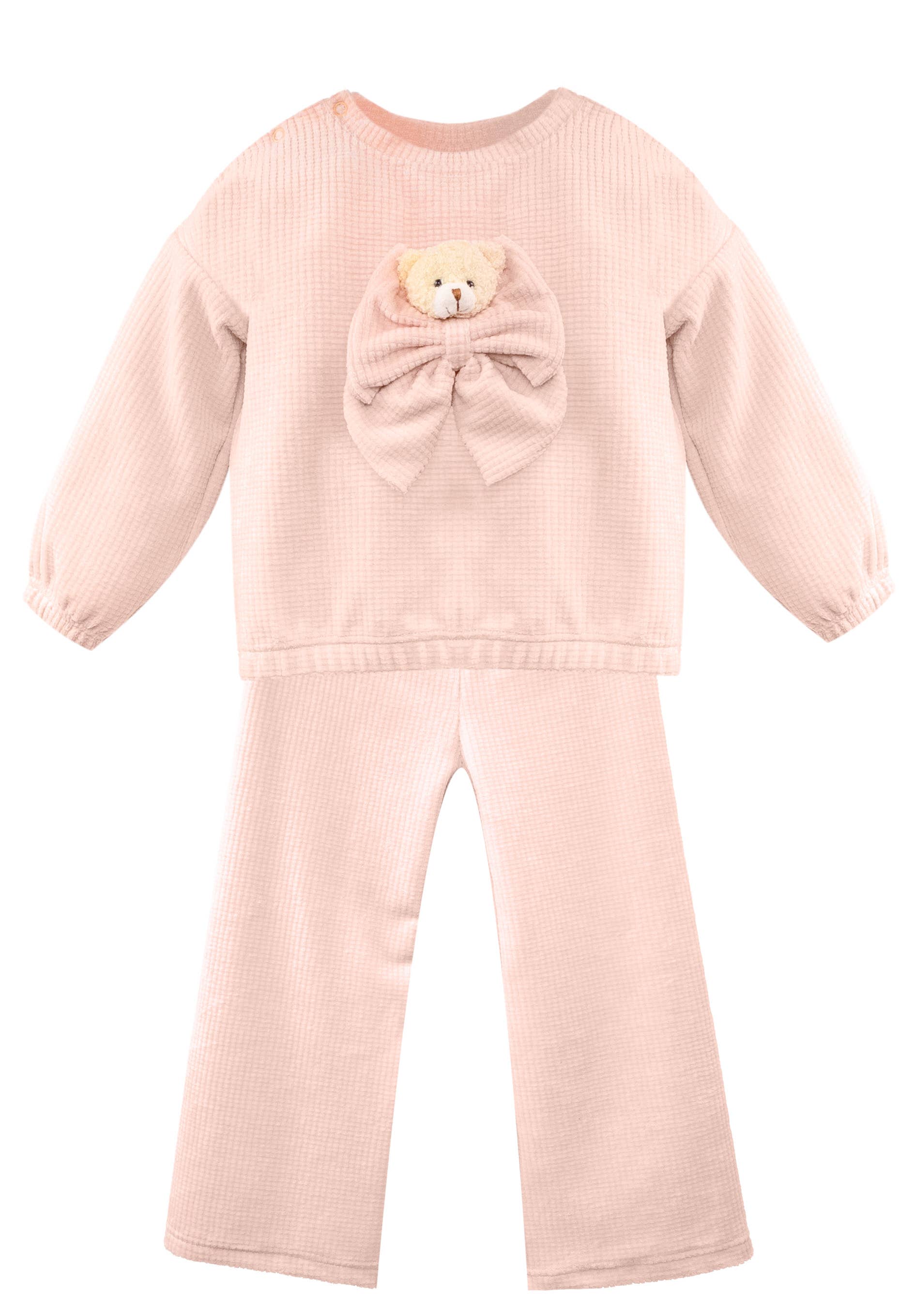 Apricot Cozy Tracksuit with Wide Pants Elise  for wholesale on Faire0