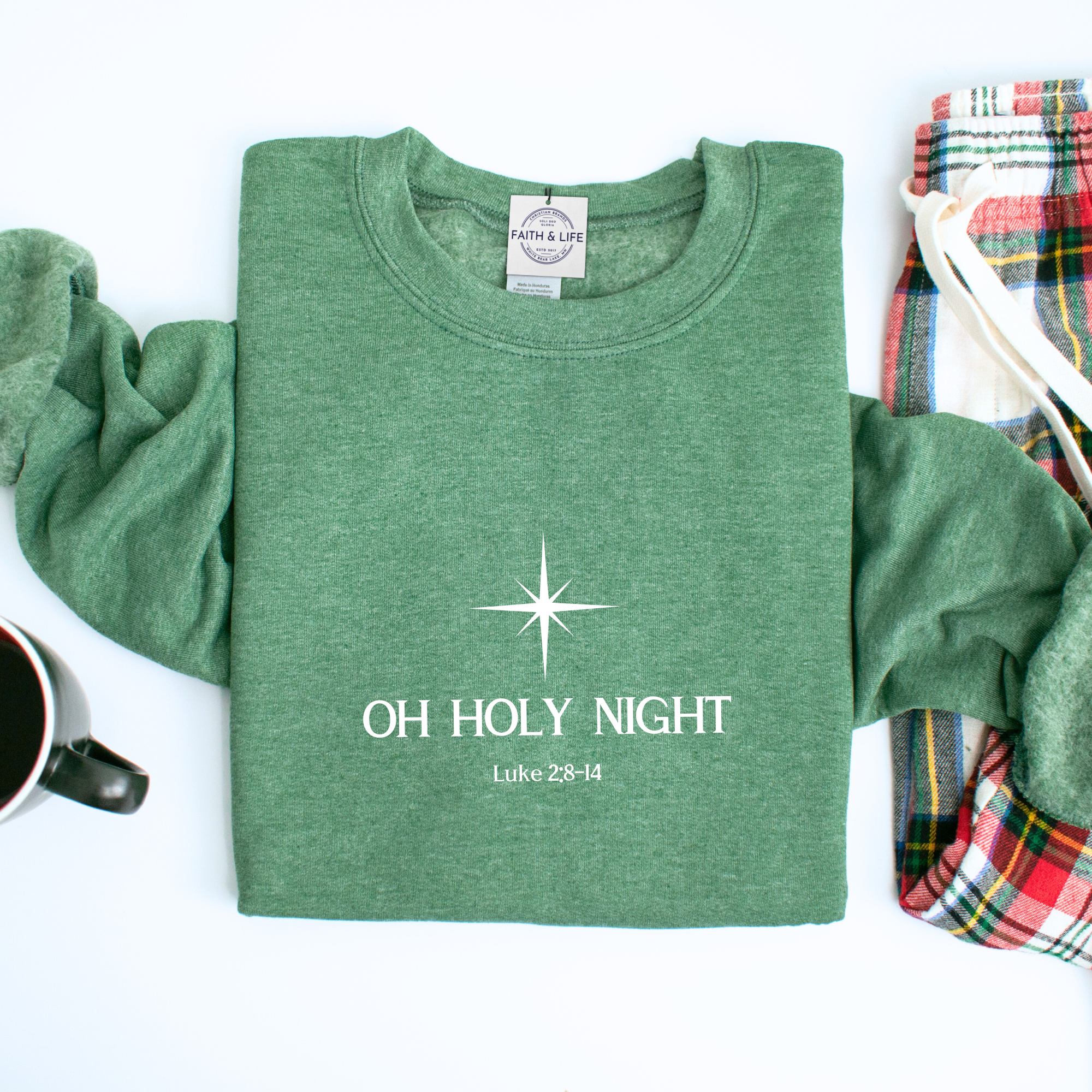 Faith & Life Christian Brands – wholesale Graphic sweatshirt – Women’s –  Oh Holy Night Christian Christmas Cozy Crewneck Sweatshirt8
