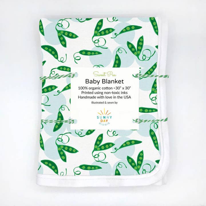 Sunny Day Designs - Wholesale Bedding Blanket - Kids & Baby - Sweet Pea Organic Cotton Baby Blanket0